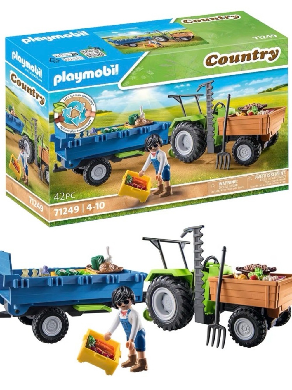 NWT playmobil Harvester Tractor and Trailer